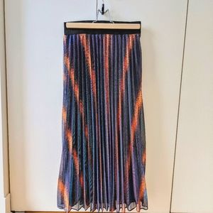 Maje Sparkling Pleated Long Skirt